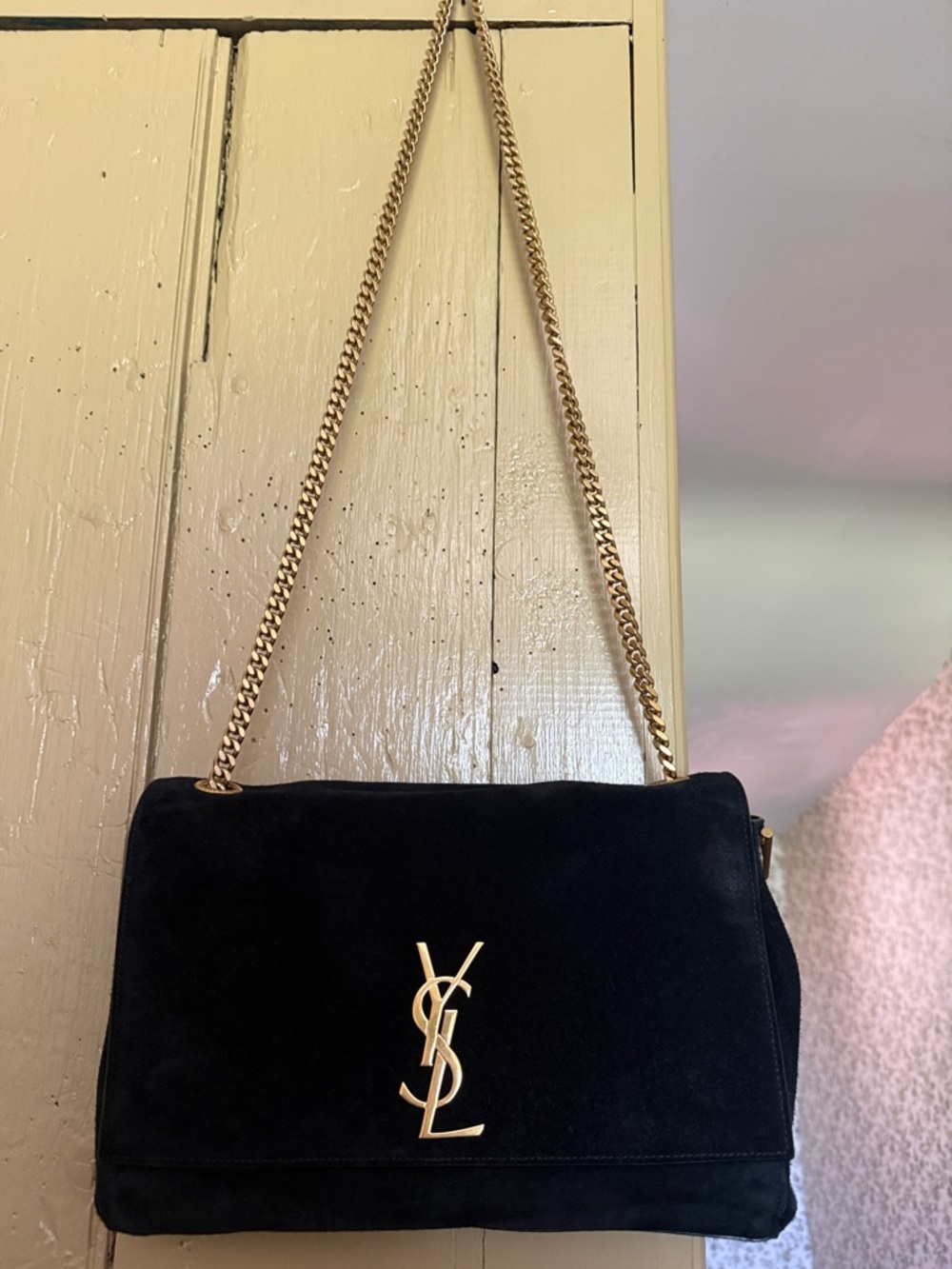 YSL suede Kate reversible crossbody bag with python print inside - Picture 15 of 16